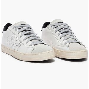 P448 Women Jack Perforated
Low Top Sneaker  Leather 
Black/white /gray/ NEW 9.5